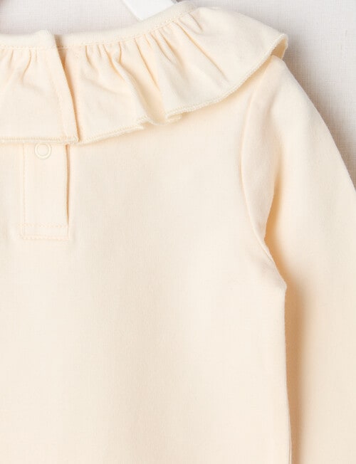 Teeny Weeny Play Time Stretch Cotton Long-Sleeve Bodysuit, Vanilla product photo View 04 L