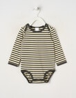 Teeny Weeny Play Time Stretch Cotton Long-Sleeve Bodysuit, Green product photo