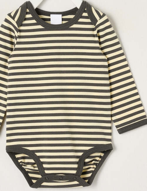 Teeny Weeny Play Time Stretch Cotton Long-Sleeve Bodysuit, Green product photo View 02 L