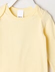 Teeny Weeny Play Time Stretch Cotton Long-Sleeve Bodysuit, Cream product photo View 02 S