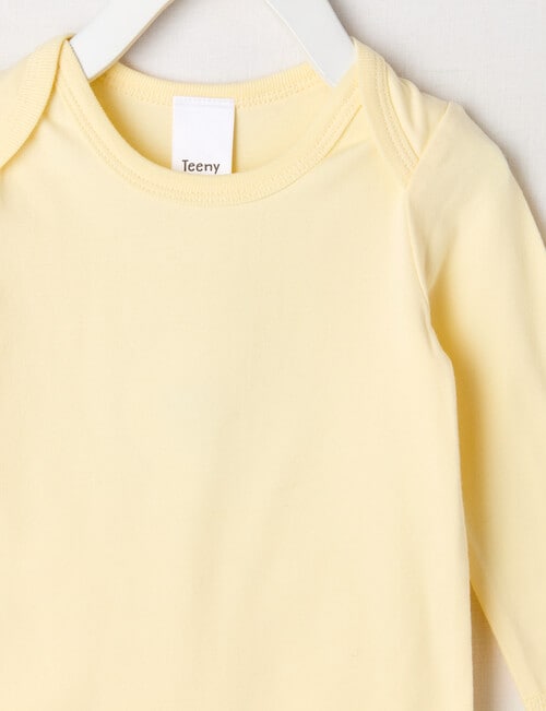 Teeny Weeny Play Time Stretch Cotton Long-Sleeve Bodysuit, Cream product photo View 02 L