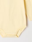 Teeny Weeny Play Time Stretch Cotton Long-Sleeve Bodysuit, Cream product photo View 03 S