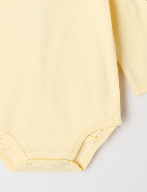 Teeny Weeny Play Time Stretch Cotton Long-Sleeve Bodysuit, Cream product photo View 03 L