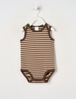 Teeny Weeny Play Time Stretch Cotton Short-Sleeve Bodysuit, Brown product photo