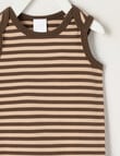 Teeny Weeny Play Time Stretch Cotton Short-Sleeve Bodysuit, Brown product photo View 02 S