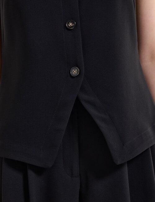 State of play Foy High Neck Waistcoat, Black product photo View 08 L
