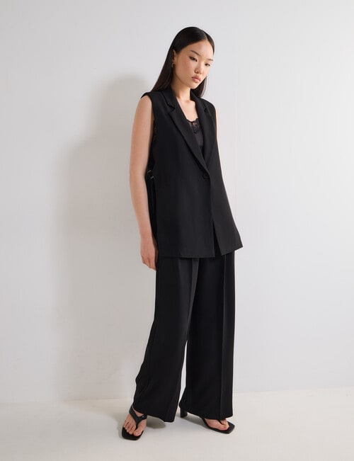 State of play Lloyd Sleeveless Blazer, Black product photo View 03 L