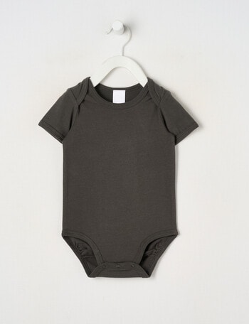 Teeny Weeny Play Time Stretch Cotton Sleeveless Bodysuit, Charcoal product photo