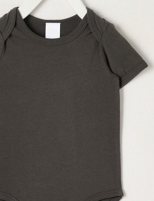 Teeny Weeny Play Time Stretch Cotton Sleeveless Bodysuit, Charcoal product photo View 02 L