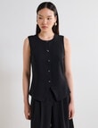 State of play Foy High Neck Waistcoat, Black product photo