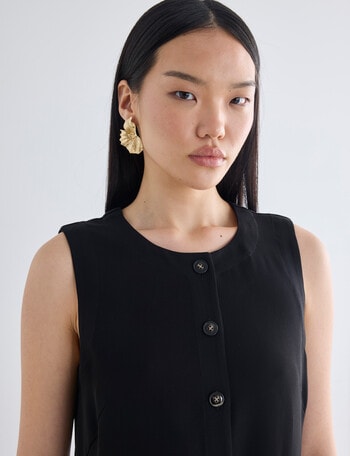 State of play Foy High Neck Waistcoat, Black product photo
