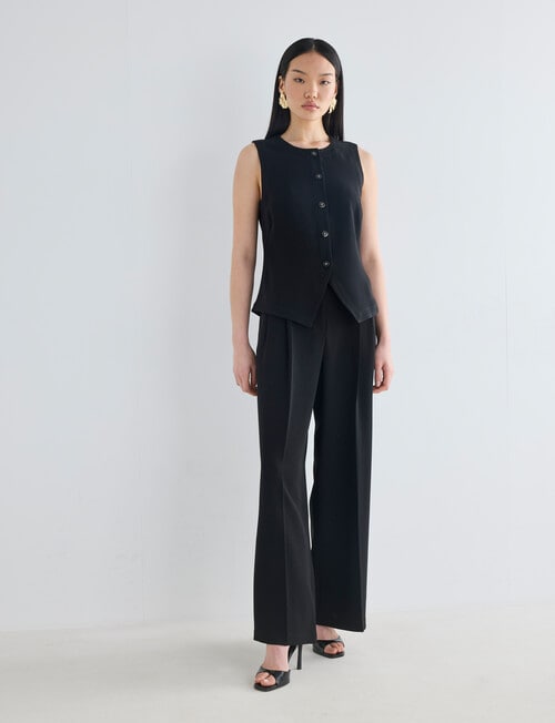 State of play Foy High Neck Waistcoat, Black product photo View 03 L