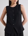State of play Foy High Neck Waistcoat, Black product photo View 05 S