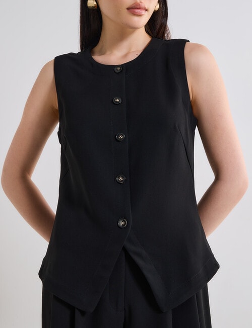 State of play Foy High Neck Waistcoat, Black product photo View 05 L