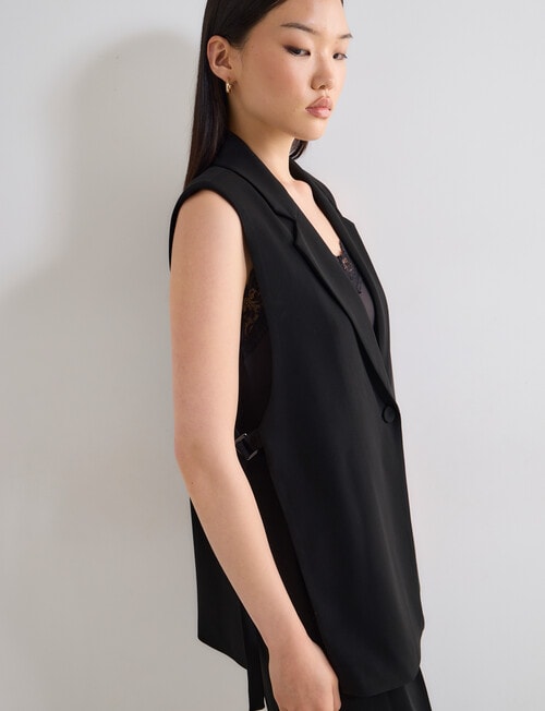 State of play Lloyd Sleeveless Blazer, Black product photo View 04 L