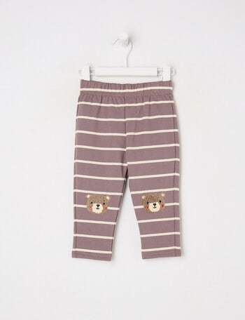Teeny Weeny Play Time Stripe Fleece Pant, Brown product photo