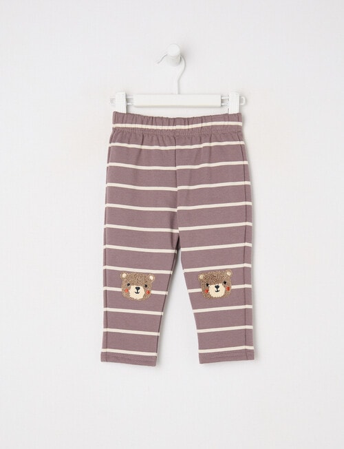 Teeny Weeny Play Time Stripe Fleece Pant, Brown product photo
