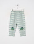 Teeny Weeny Play Time Stripe Fleece Pant, Sage Green product photo
