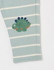 Teeny Weeny Play Time Stripe Fleece Pant, Sage Green product photo View 02 S