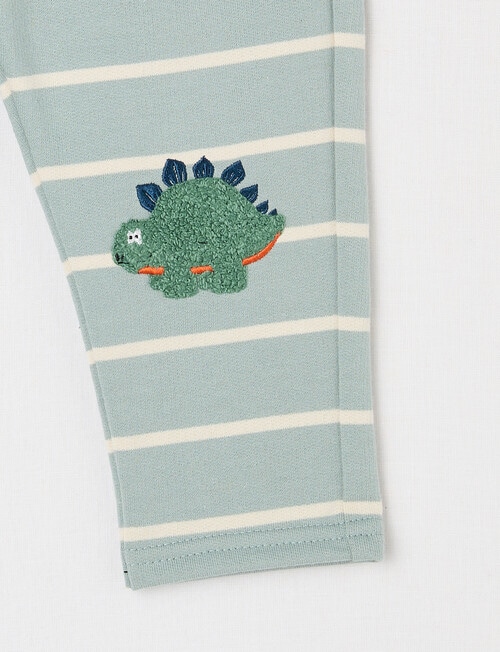 Teeny Weeny Play Time Stripe Fleece Pant, Sage Green product photo View 02 L