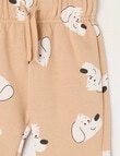 Teeny Weeny Play Time Dog Fleece Trackpant, Sunbaked product photo View 02 S