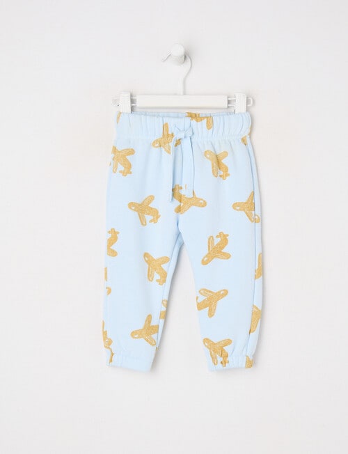 Teeny Weeny Play Time Plane Fleece Trackpant, Blue product photo