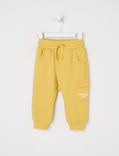 Teeny Weeny Play Time Fleece Trackpant, Mustard product photo
