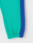 Teeny Weeny Play Time Fleece Trackpant, Emerald Green product photo View 02 S
