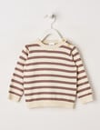 Teeny Weeny Stripe Crew Neck Knit Jumper, Brown product photo