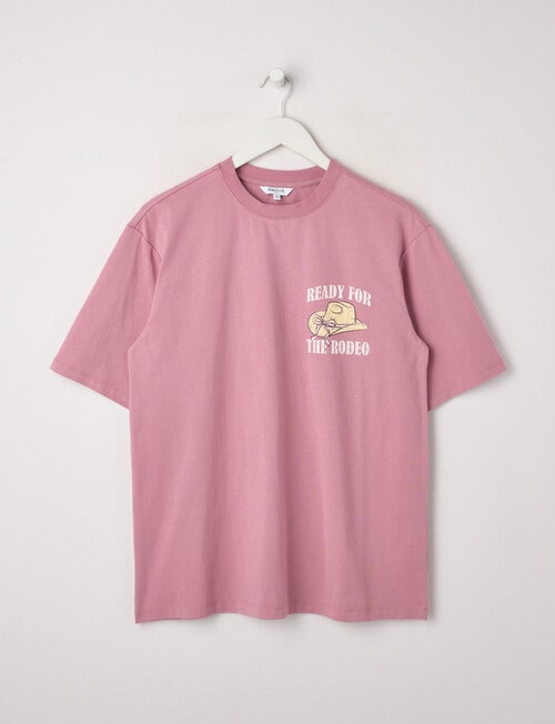 Switch Rodeo Short Sleeve Oversized Tee, Heather Rose product photo