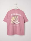 Switch Rodeo Short Sleeve Oversized Tee, Heather Rose product photo View 02 S