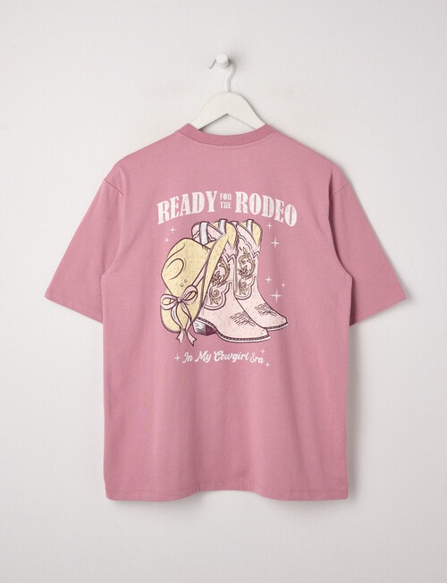 Switch Rodeo Short Sleeve Oversized Tee, Heather Rose product photo View 02 L