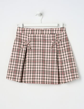 Switch Check Pleated Skort, Brown product photo