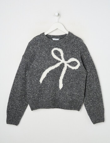 Switch Bow Jumper, Charcoal Marle product photo