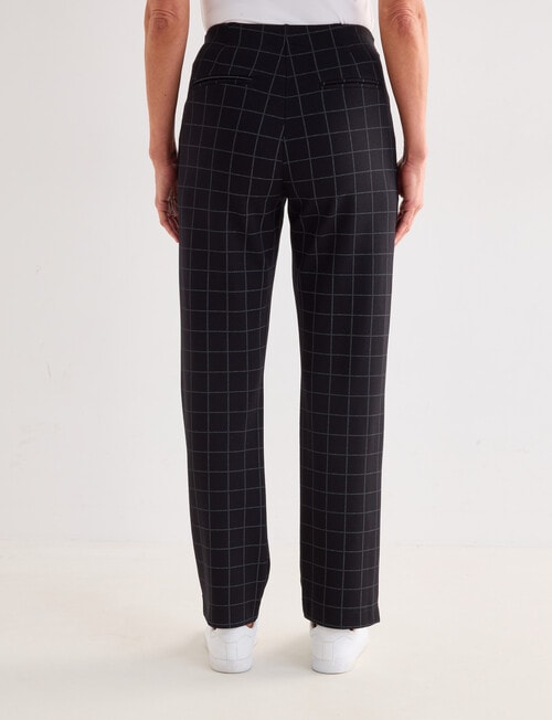 Ella J Ponte Straight Leg Pant, Black Check product photo View 02 L
