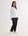 Ella J Ponte Straight Leg Pant, Black Check product photo View 03 S