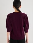State of play Lark Short Sleeve Cashmere Blend Sweater, Dark Cherry product photo View 02 S