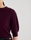 State of play Lark Short Sleeve Cashmere Blend Sweater, Dark Cherry product photo View 06 S