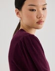 State of play Lark Short Sleeve Cashmere Blend Sweater, Dark Cherry product photo View 07 S