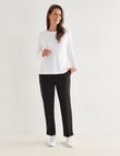 Ella J Ponte Tapered Trouser, Black product photo View 03 S