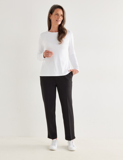 Ella J Ponte Tapered Trouser, Black product photo View 03 L