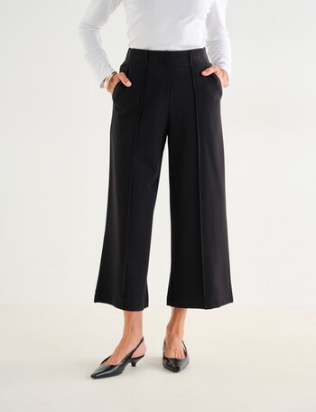 Ella J Ponte Culotte Pant, Black product photo