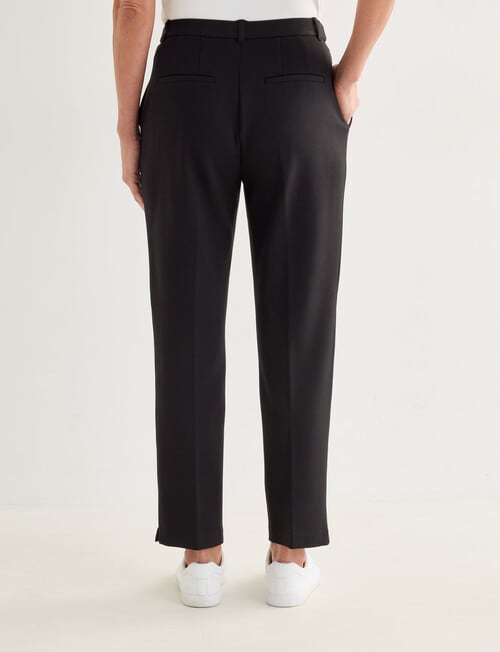 Ella J Ponte Tapered Trouser, Shorter Length, Black product photo View 02 L