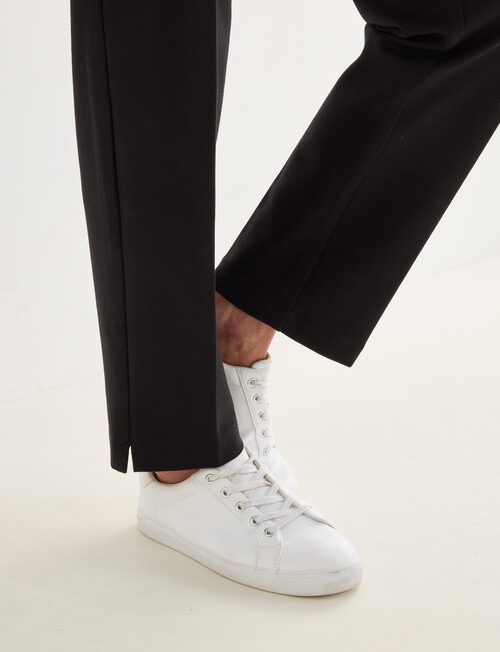 Ella J Ponte Tapered Trouser, Shorter Length, Black product photo View 06 L