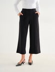 Ella J Ponte Culotte Shorter Length Pant, Black product photo
