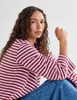 Mineral Alba Stripe Long Sleeve Tee, Pink Stripe product photo