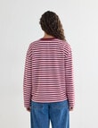 Mineral Alba Stripe Long Sleeve Tee, Pink Stripe product photo View 02 S