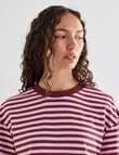 Mineral Alba Stripe Long Sleeve Tee, Pink Stripe product photo View 04 S