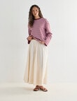 Mineral Alba Stripe Long Sleeve Tee, Pink Stripe product photo View 07 S