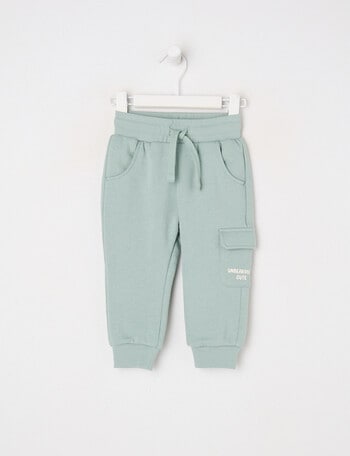 Teeny Weeny Play Time Fleece Trackpant, Sage product photo